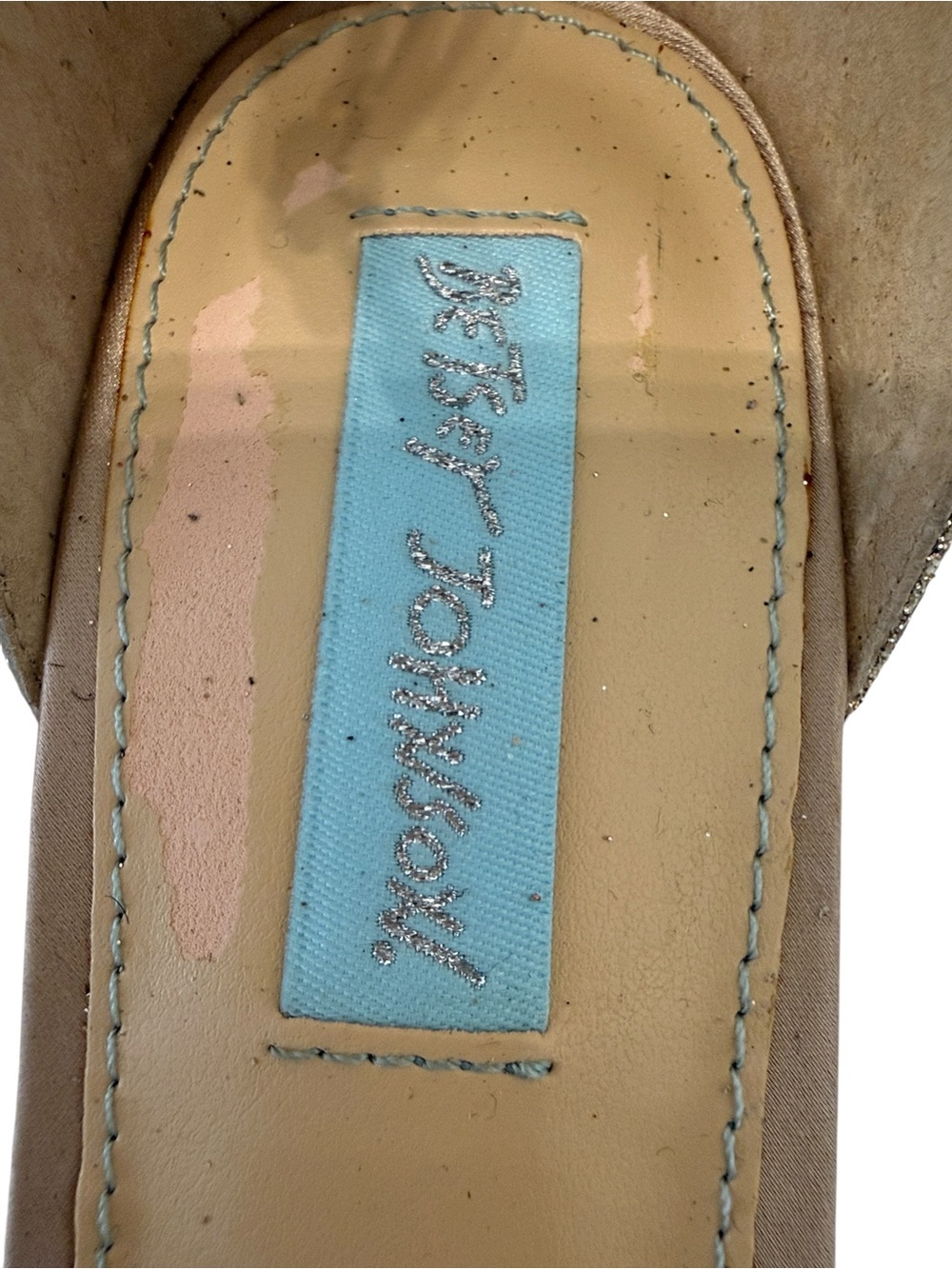 Betsey Johnson Gold Glitter Ankle Strap Block Heels - New Size 8.5 - Picture 7 of 7
